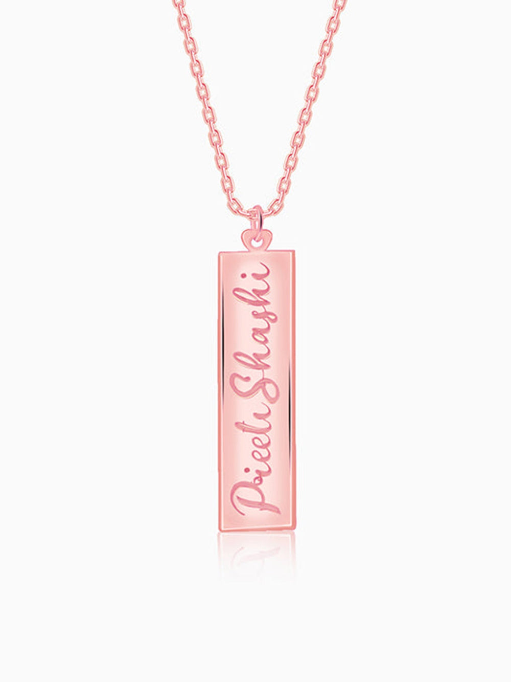 Rose Gold Personalised Two-Name Bar Pendant