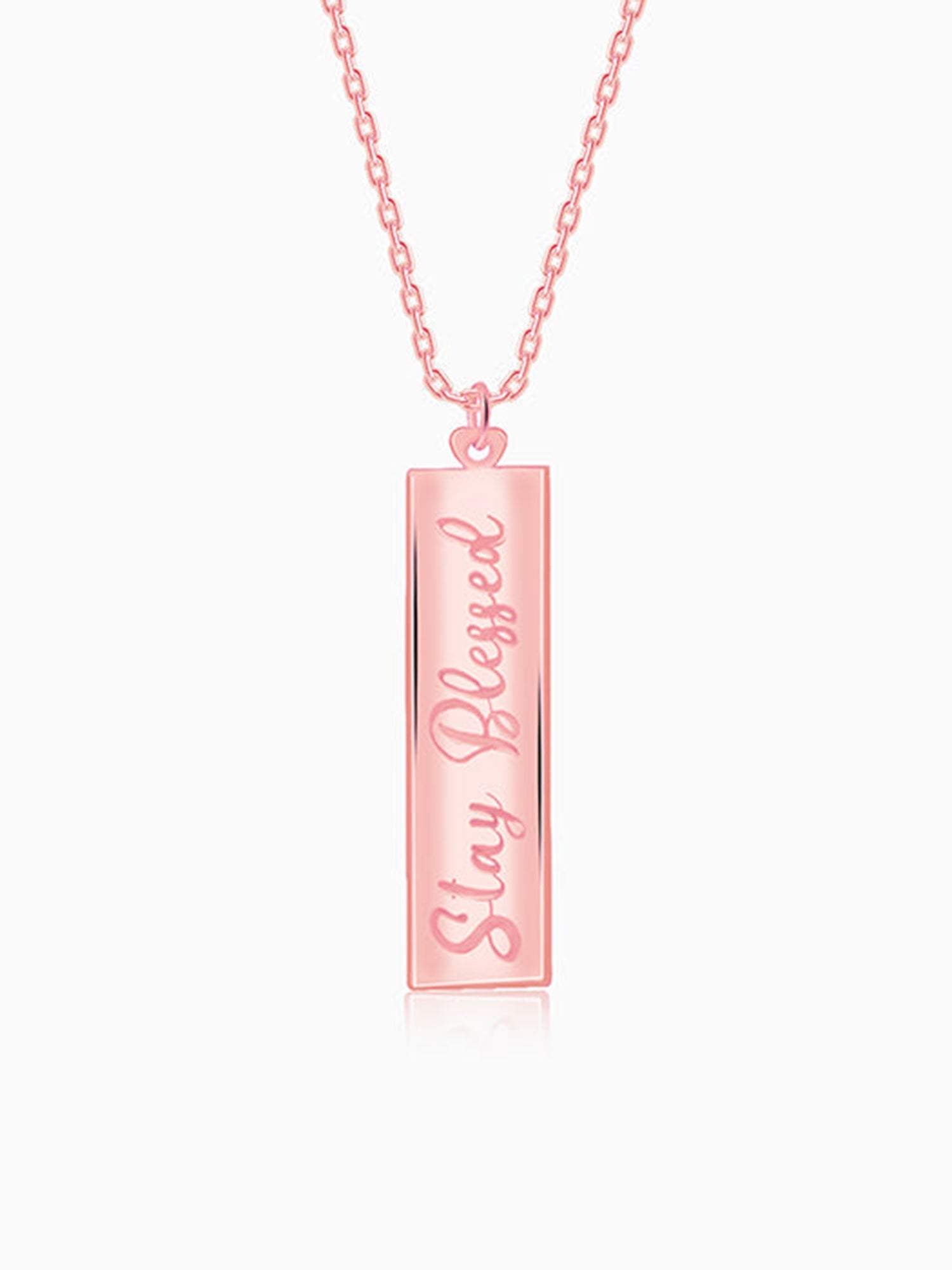 Rose Gold Personalised Two-Name Bar Pendant