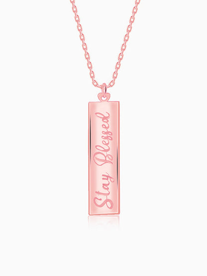 Rose Gold Personalised Two-Name Bar Pendant