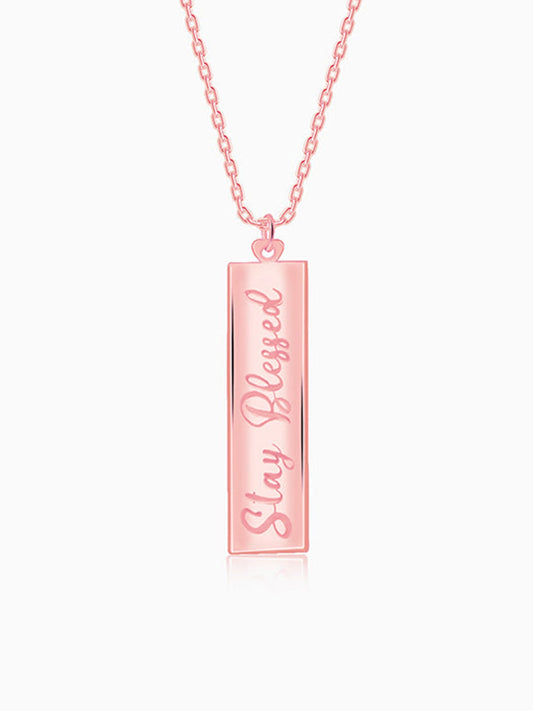 Rose Gold Personalised Two-Name Bar Pendant