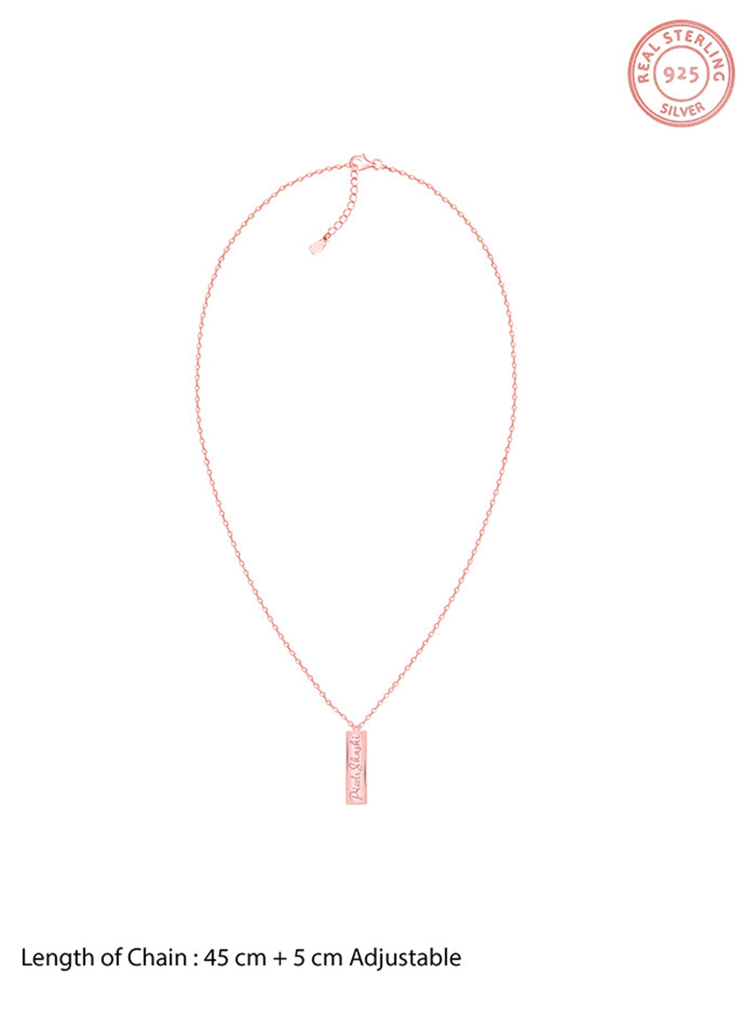 Rose Gold Personalised Two-Name Bar Pendant