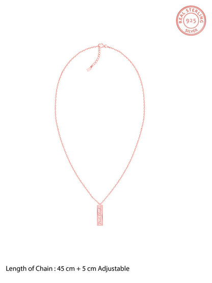 Rose Gold Personalised Two-Name Bar Pendant