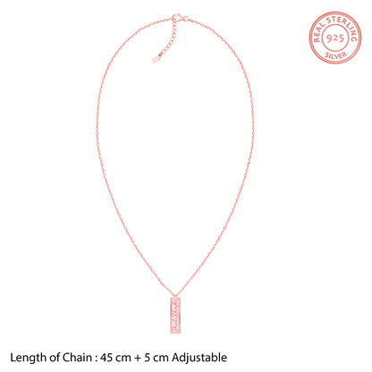 Rose Gold Personalised Two-Name Bar Pendant