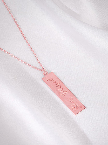 Rose Gold Personalised Two-Name Bar Pendant