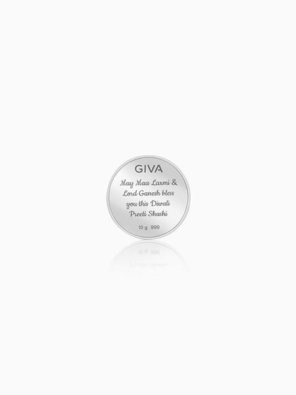 Silver Laxmi & Ganpati Coin - (10g)