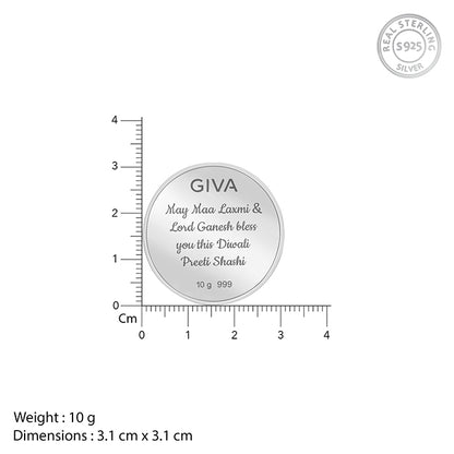Silver Laxmi & Ganpati Coin - (10g)