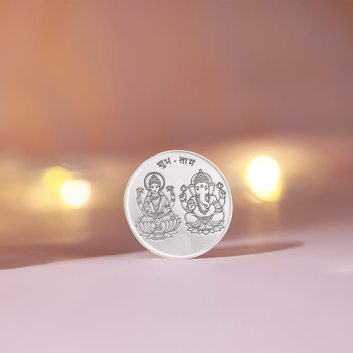 Silver Laxmi & Ganpati Coin - (10g)