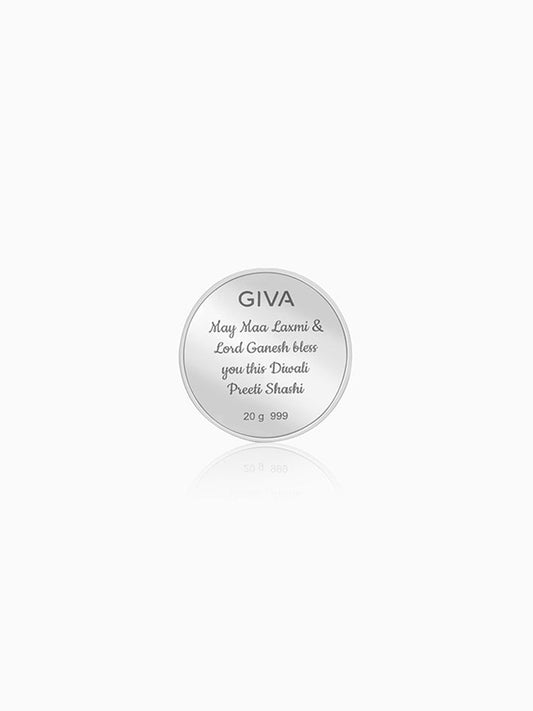 Silver Laxmi & Ganpati Coin - (20g)