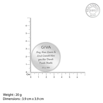 Silver Laxmi & Ganpati Coin - (20g)