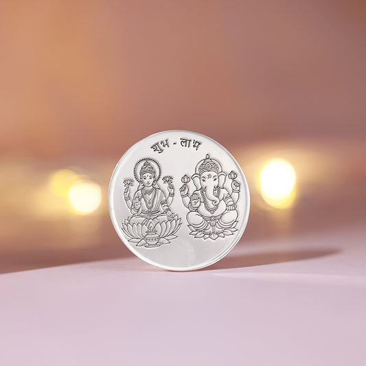 Silver Laxmi & Ganpati Coin - (20g)