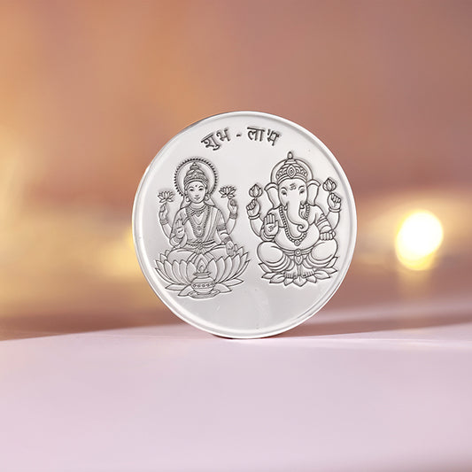 Silver Laxmi & Ganpati Coin - (30g)