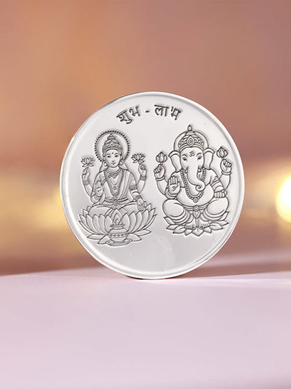 Silver Laxmi & Ganpati Coin - (30g)