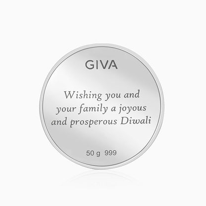 Silver Laxmi & Ganpati Coin - (50g)