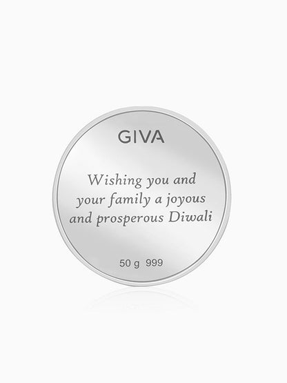 Silver Laxmi & Ganpati Coin - (50g)