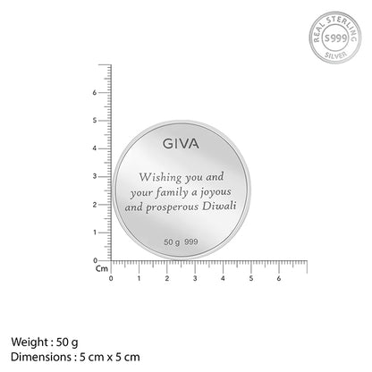 Silver Laxmi & Ganpati Coin - (50g)