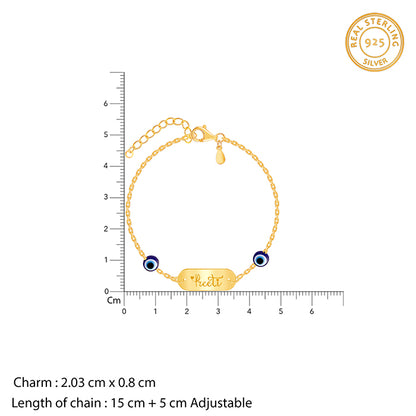 Golden Personalised Evil Eye Name Bracelet