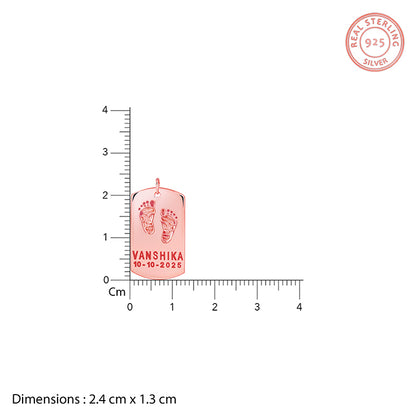 Rose Gold Personalised Baby Foot Print Pendant For Him