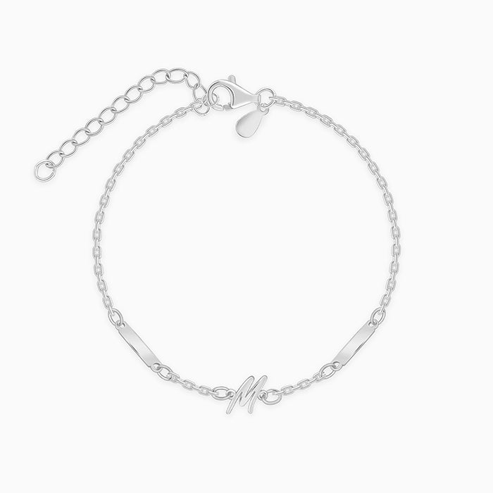 Silver Personalised Letter Charm Bracelet