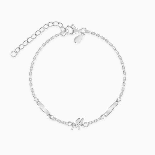 Silver Personalised Letter Charm Bracelet