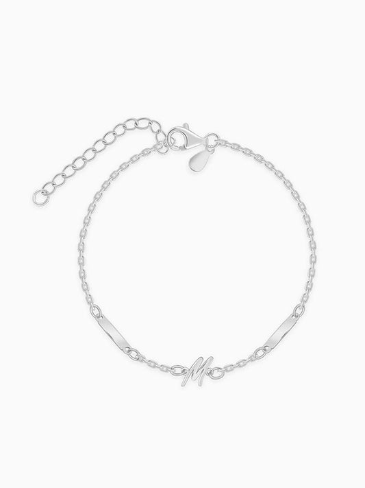 Silver Personalised Letter Charm Bracelet