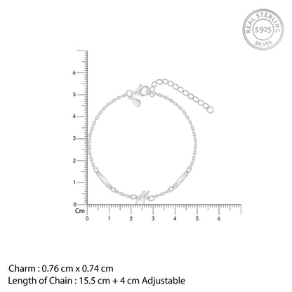 Silver Personalised Letter Charm Bracelet