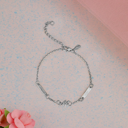 Silver Personalised Letter Charm Bracelet