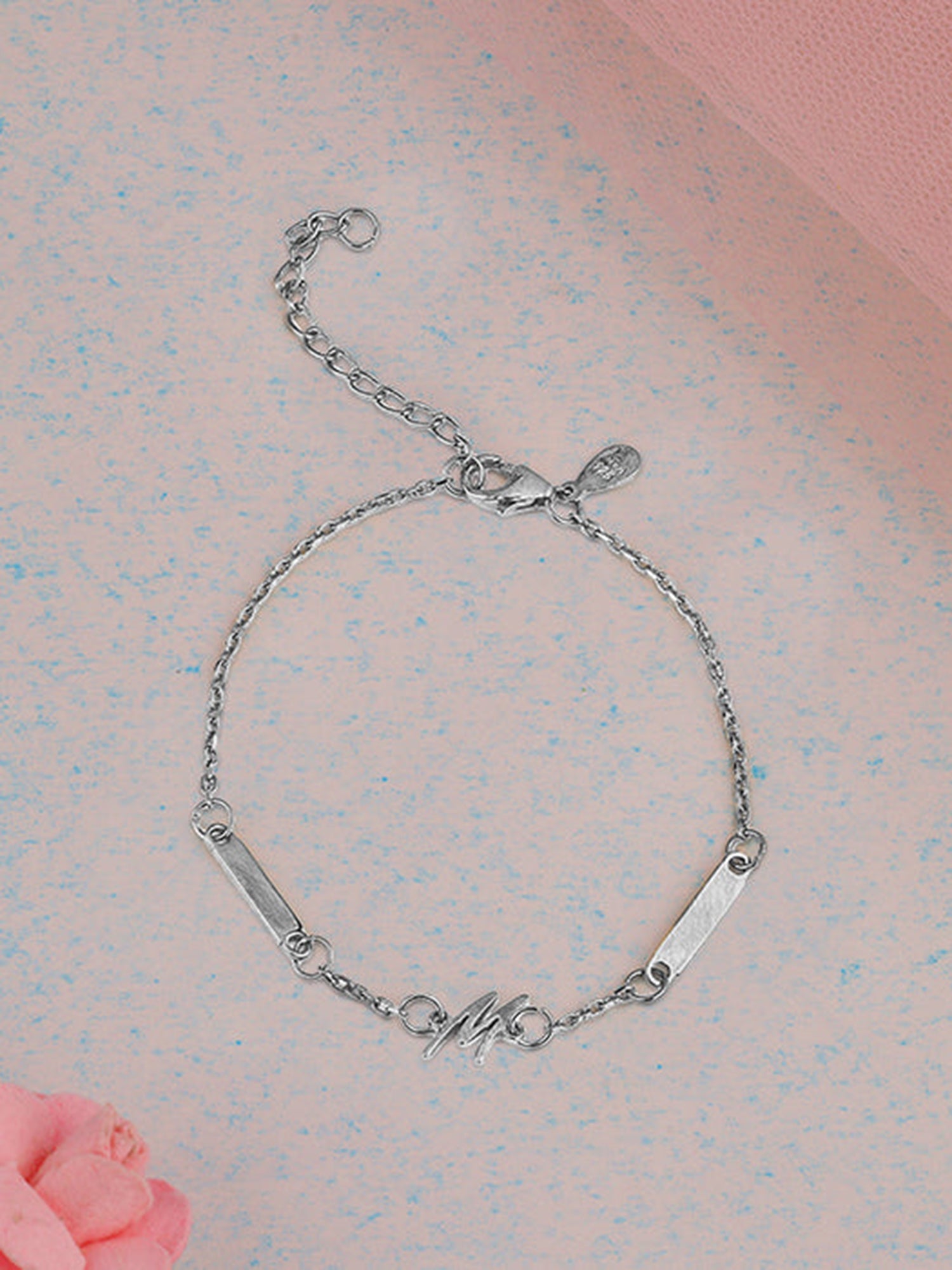 Silver Personalised Letter Charm Bracelet