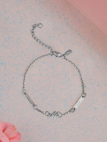 Silver Personalised Letter Charm Bracelet