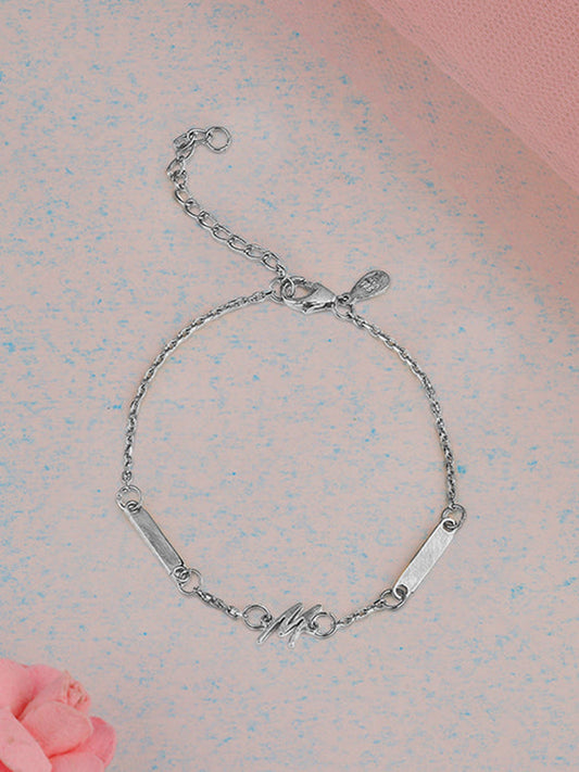 Silver Personalised Letter Charm Bracelet