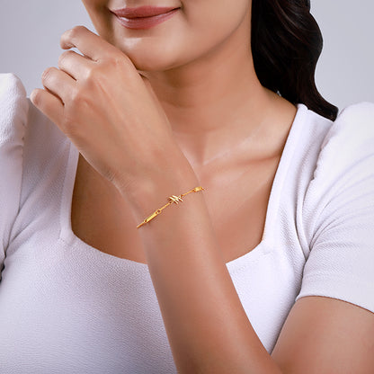 Golden Personalised Letter Charm Bracelet