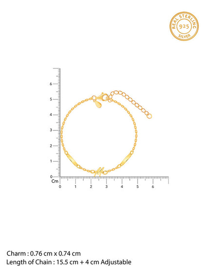 Golden Personalised Letter Charm Bracelet