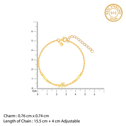 Golden Personalised Letter Charm Bracelet