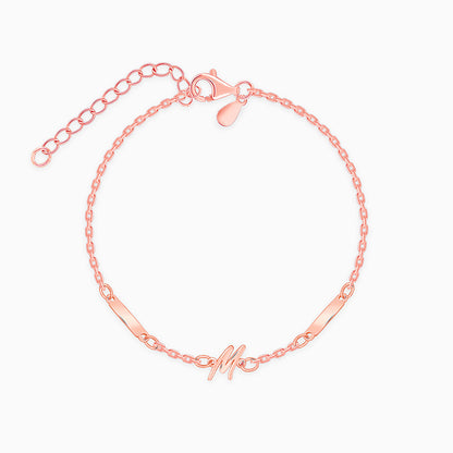 Rose Gold Personalised Letter Charm Bracelet