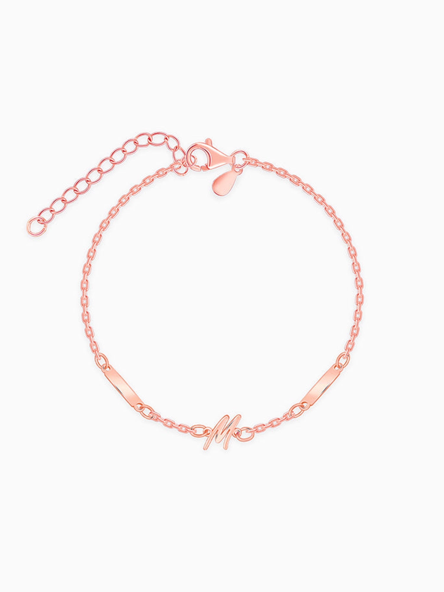 Rose Gold Personalised Letter Charm Bracelet