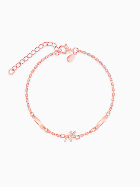 Rose Gold Personalised Letter Charm Bracelet