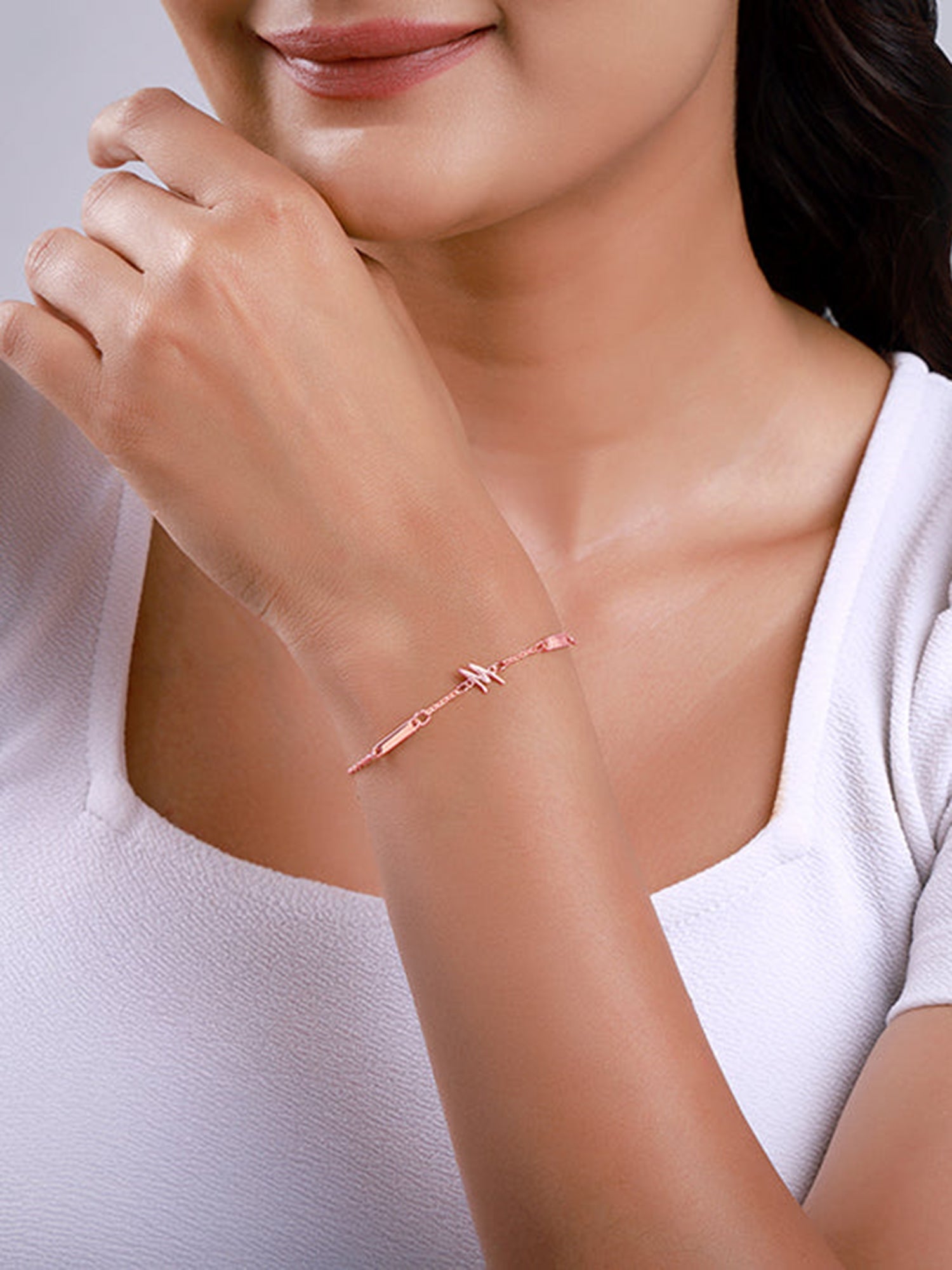 Rose Gold Personalised Letter Charm Bracelet