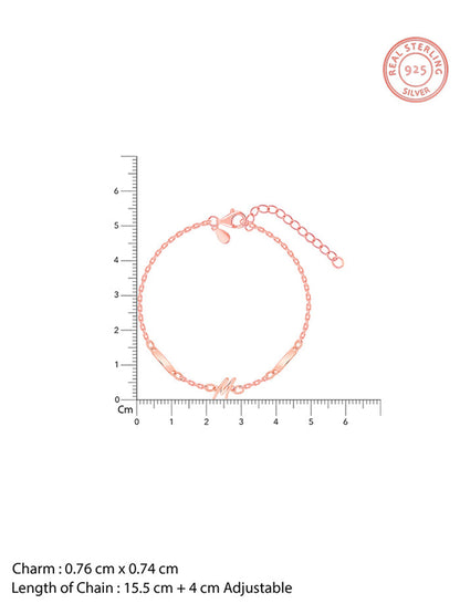 Rose Gold Personalised Letter Charm Bracelet