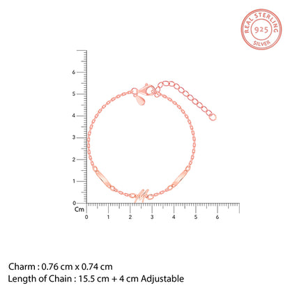 Rose Gold Personalised Letter Charm Bracelet