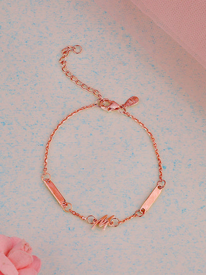 Rose Gold Personalised Letter Charm Bracelet