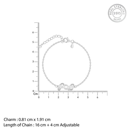 Silver Personalised Heart You Initial Bracelet