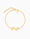 Golden Personalised Heart You Initial Bracelet