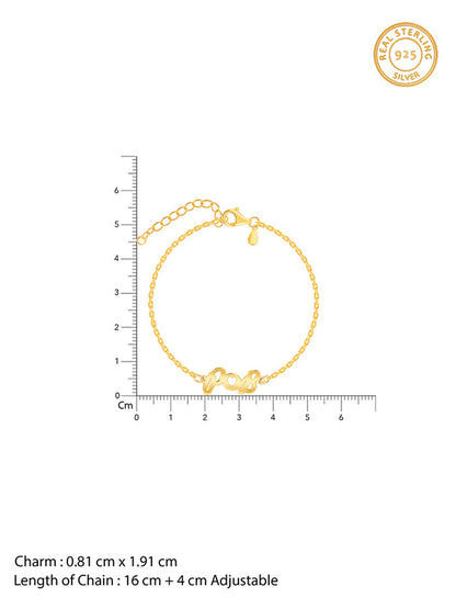 Golden Personalised Heart You Initial Bracelet