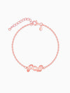 Rose Gold Personalised Heart You Initial Bracelet