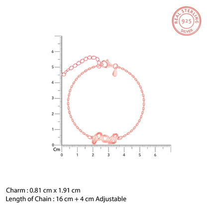 Rose Gold Personalised Heart You Initial Bracelet