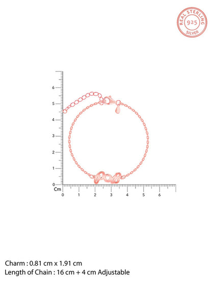 Rose Gold Personalised Heart You Initial Bracelet