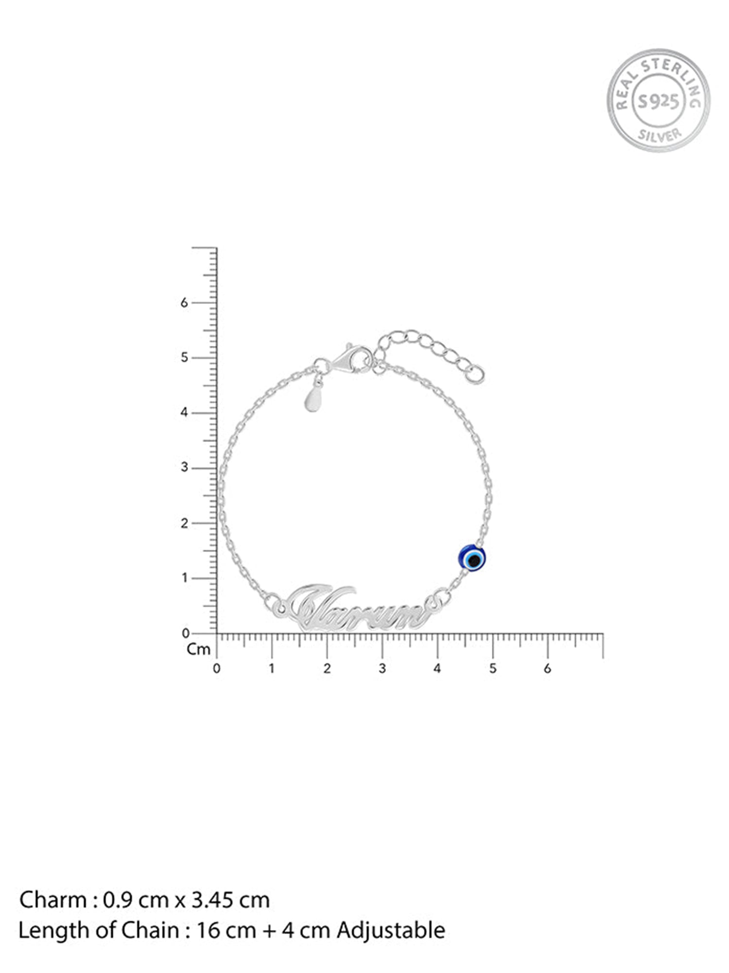 Silver Personalised Classic Evil Eye Bracelet