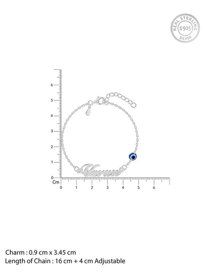 Silver Personalised Classic Evil Eye Bracelet