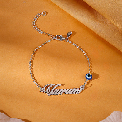 Silver Personalised Classic Evil Eye Bracelet
