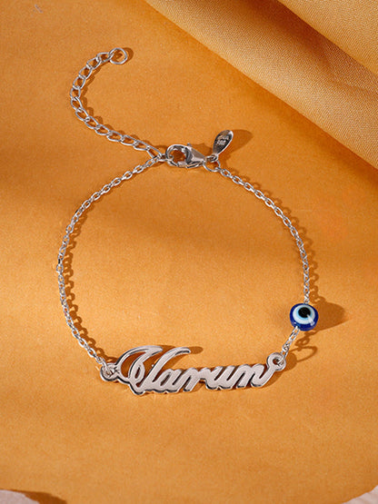 Silver Personalised Classic Evil Eye Bracelet