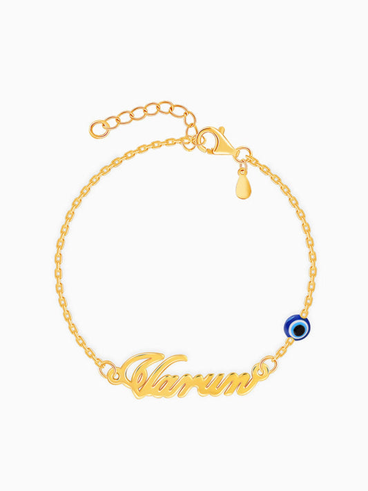 Golden Personalised Classic Evil Eye Bracelet